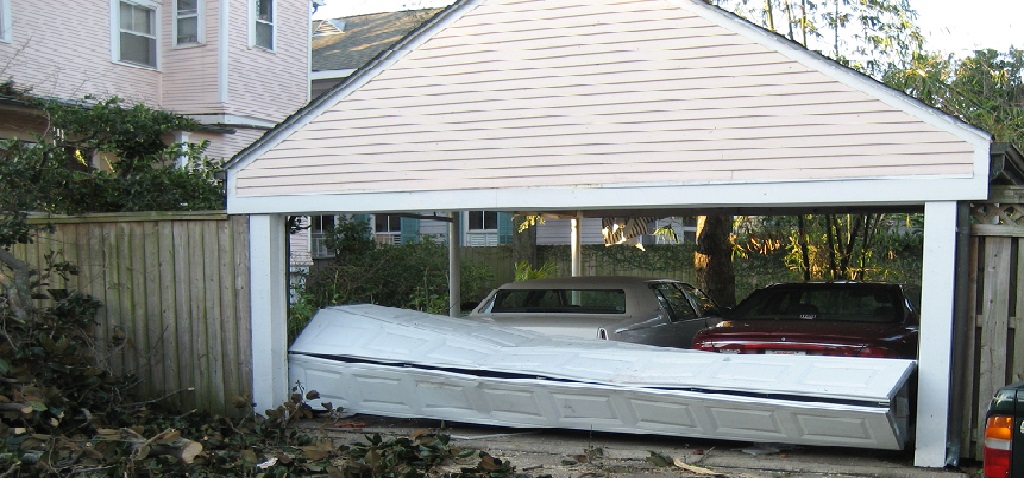 broken garage door