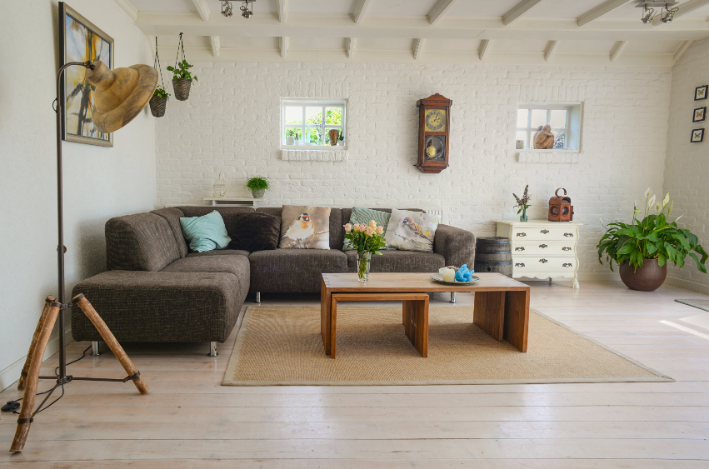 living room with wooden floor