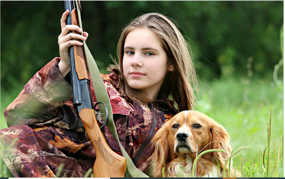 a lady with a gun