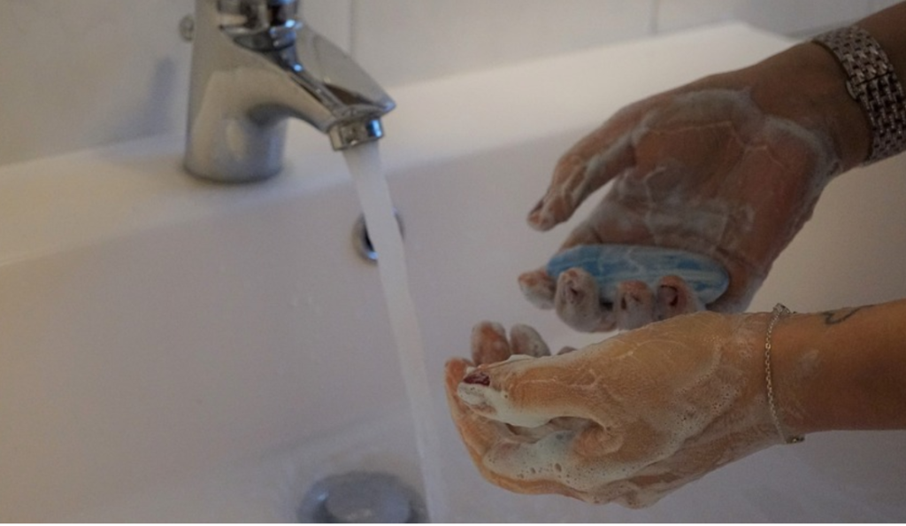 washing hands